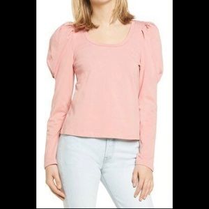 English Factory Pleated Puff Sleeve Top XS